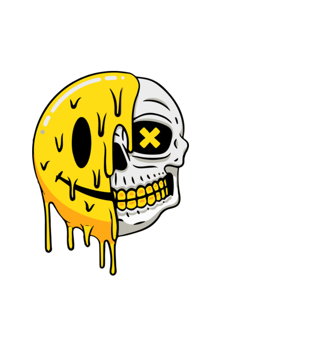 smile-koponya halloween póló minta minta fehér pólón