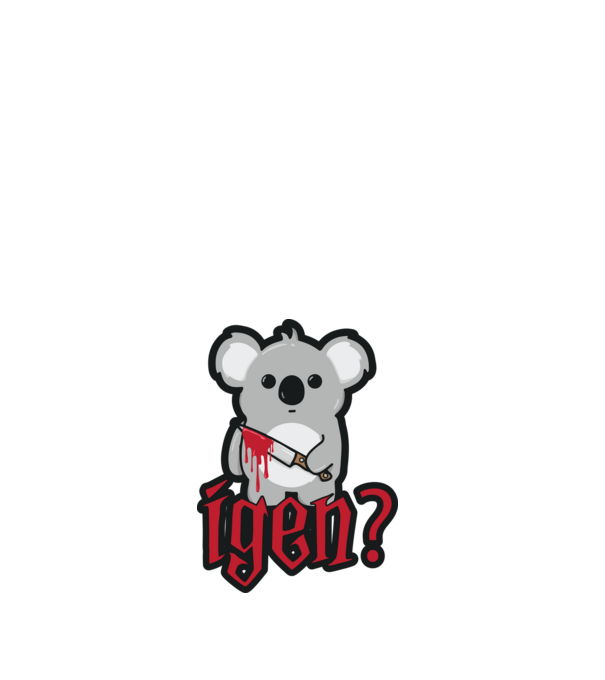 Gyilkos koala minta fehér pólón