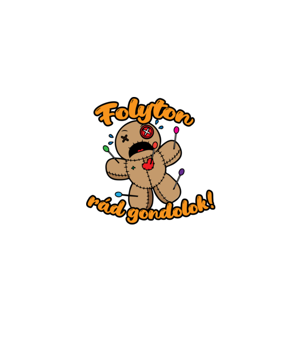 Folyton rád gondolok! pólóminta minta szürke pólón