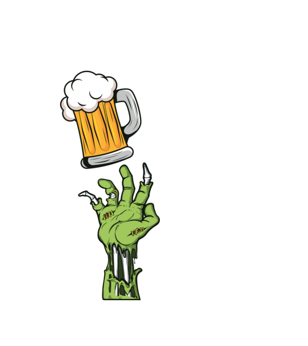 zombeer - zombi sör minta fehér pólón