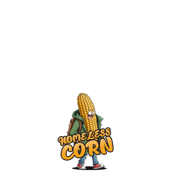 Homless Corn - Póló minta minta fehér pólón