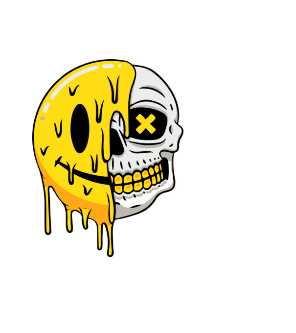 smile-koponya halloween póló minta minta piros pólón