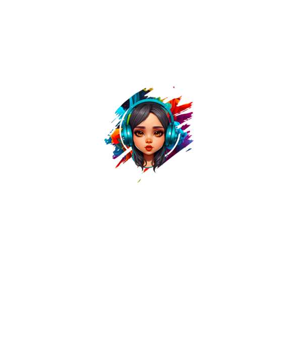 Gamer lány minta fekete pólón