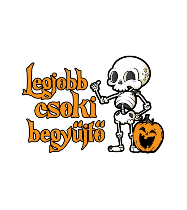 Legjobb csoki begyűjtő halloween pólóminta minta fehér pólón
