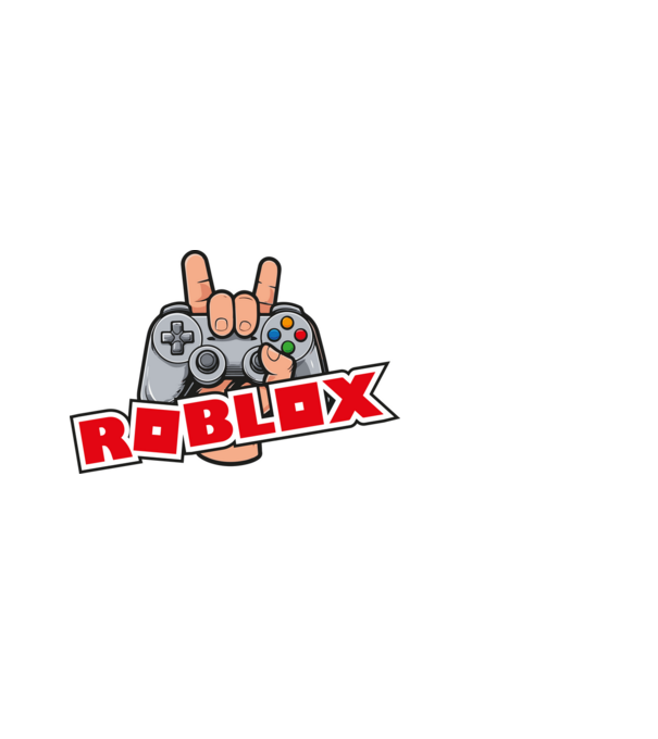 roblox és kontroller minta fehér pólón