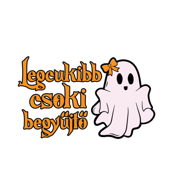 Legcukibb csoki begyűjtő halloween pólóminta minta fehér pólón