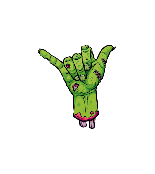 Zombikéz halloween minta fehér pólón
