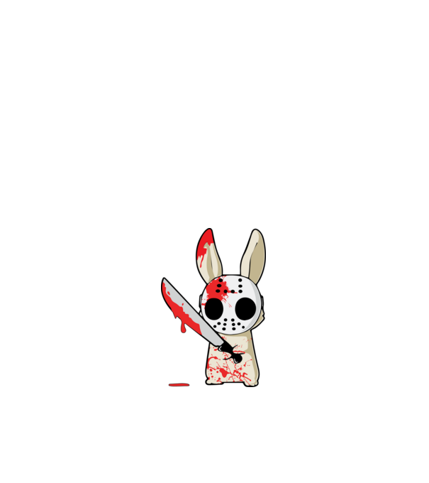 Horror nyuszi halloween pólóminta minta fehér pólón