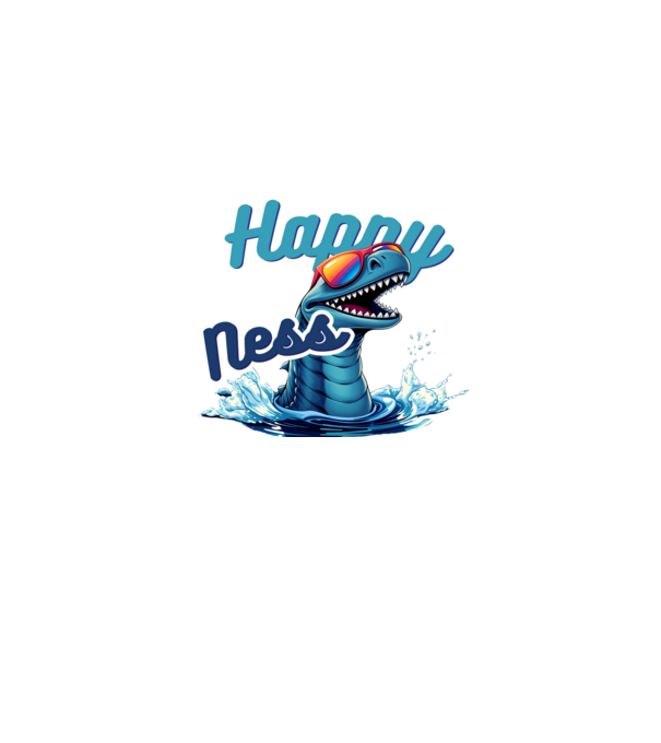 happy loch ness minta szürke pólón