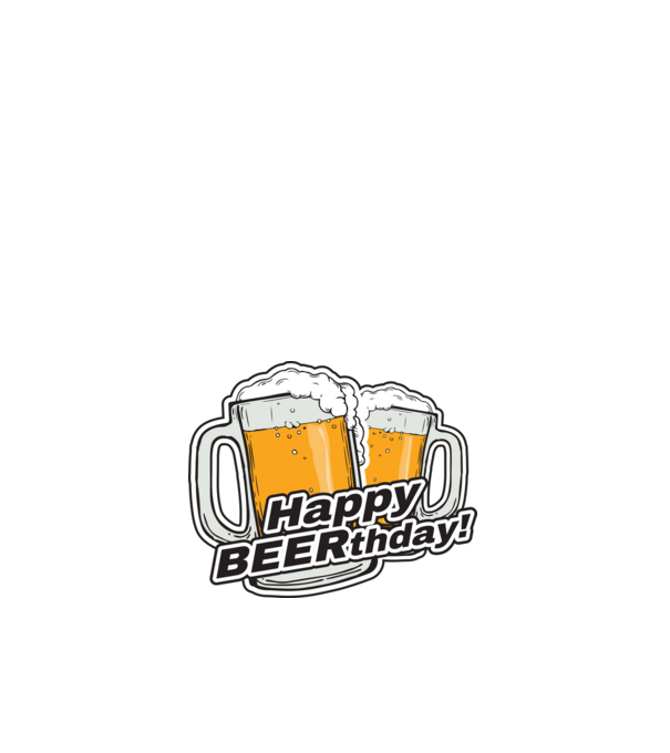 Happy Beerthday - Boldog születés napot! minta fehér pólón