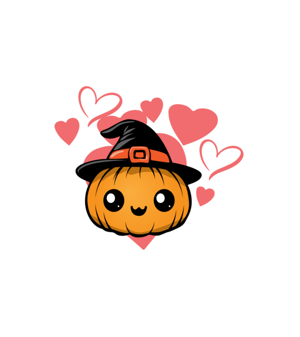 Szerelmes tökfilkó halloween pólóminta minta fehér pólón