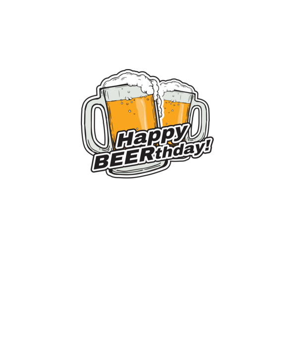 Happy Beerthday - Boldog születés napot! minta fehér pólón