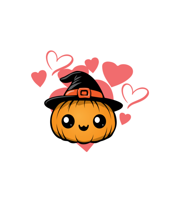 Szerelmes tökfilkó halloween pólóminta minta fehér pólón