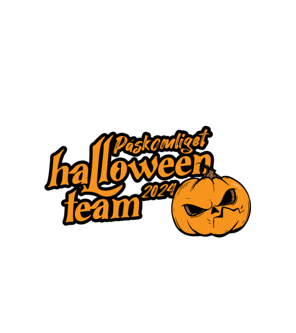 Páskomliget halloween team 002 minta fehér pólón