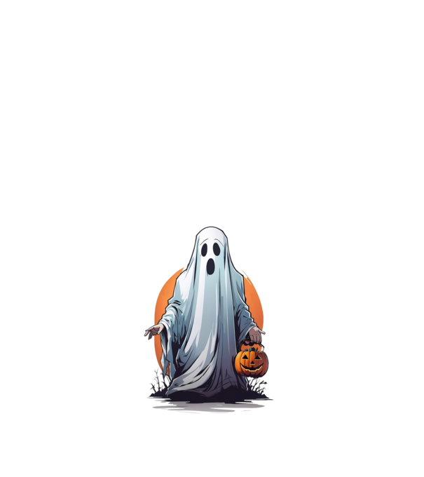 halloween szellem minta fehér pólón