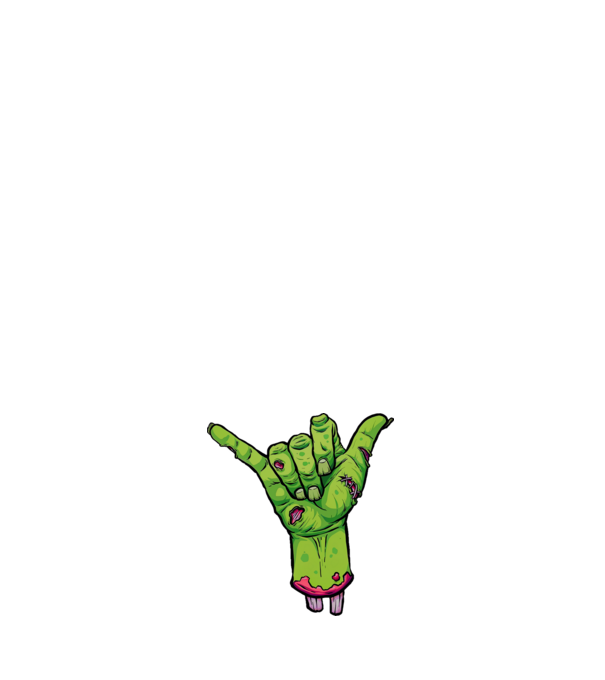 Zombikéz halloween minta sötétkék pólón