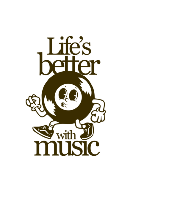 Life's better with music minta világoskék pólón
