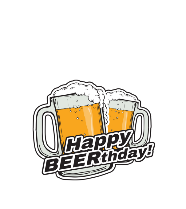 Happy Beerthday - Boldog születés napot! minta almazöld pólón