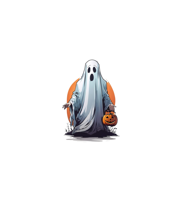 halloween szellem minta fekete pólón