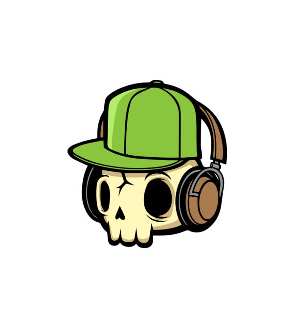 koponya music halloween póló minta minta fehér pólón