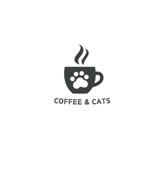 Coffee and Cats minta fehér pólón