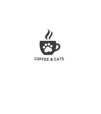 Coffee and Cats minta fehér pólón