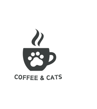 Coffee and Cats minta világos rózsaszín pólón