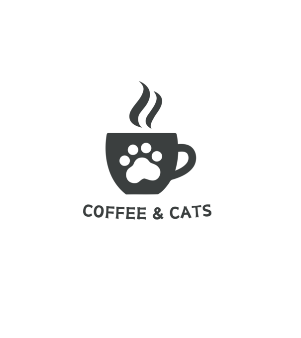 Coffee and Cats minta fehér pólón