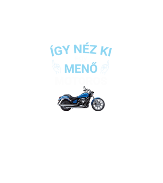 Menő Motoros minta fekete pólón