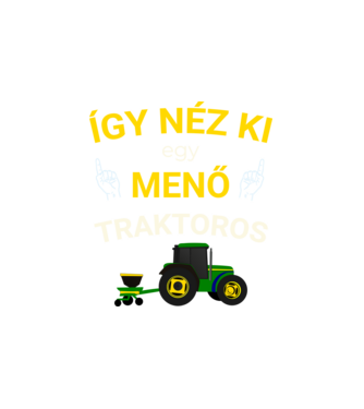 Menő traktoros minta fehér pólón