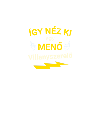 Menő Villanyszerelő minta fekete pólón