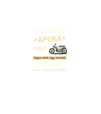 Motoros Apa minta fekete pólón