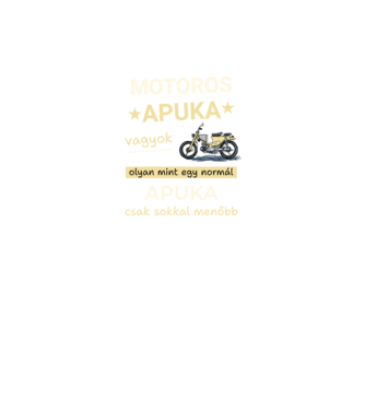 Motoros Apa minta fekete pólón