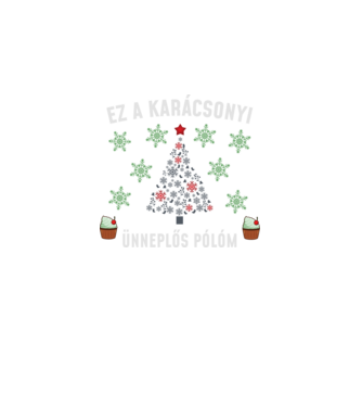 Karácsonyi ünneplős minta fekete pólón