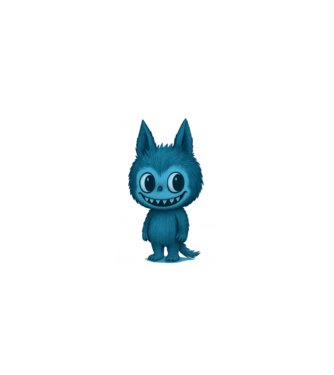 Labubu minta fekete pólón