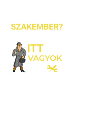 Szakember minta fehér pólón