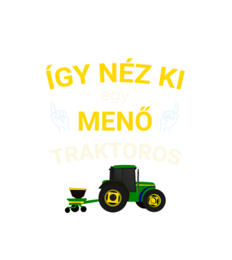 Menő traktoros minta fehér pólón