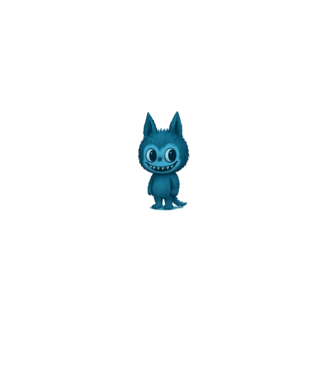 Labubu minta fekete pólón