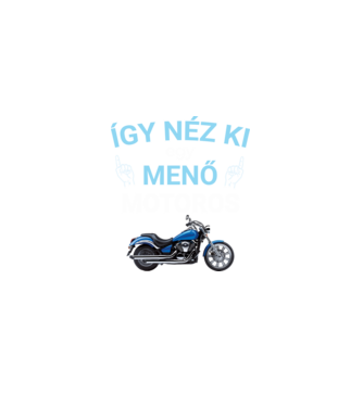 Menő Motoros minta fekete pólón