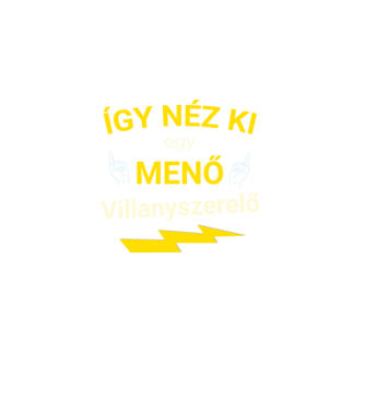 Menő Villanyszerelő minta fekete pólón