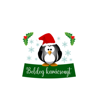 Boldog karácsonyt minta fekete pólón