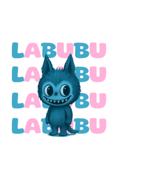 Labubu minta fekete pólón