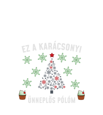 Karácsonyi ünneplős minta fekete pólón