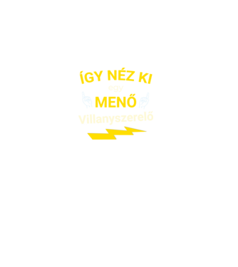 Menő Villanyszerelő minta fekete pólón