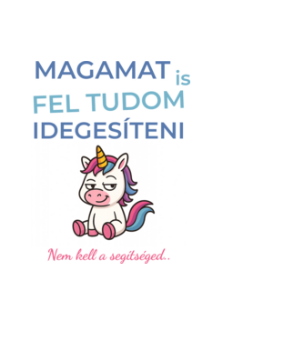 Magamat is fel tudom idegesíteni minta világoskék pólón