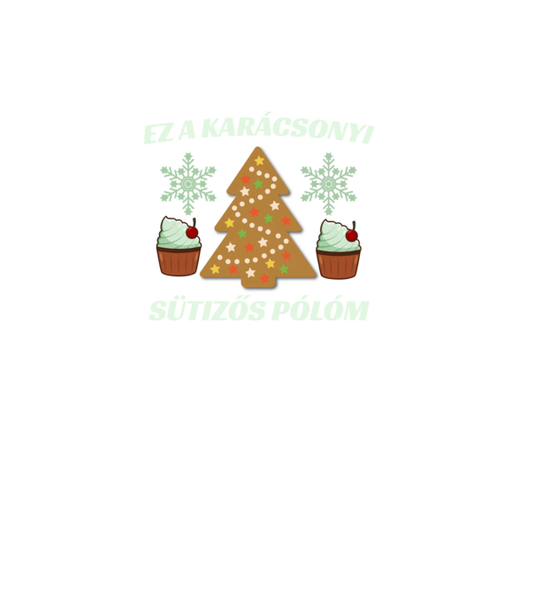 Karácsonyi sütizős minta fekete pólón