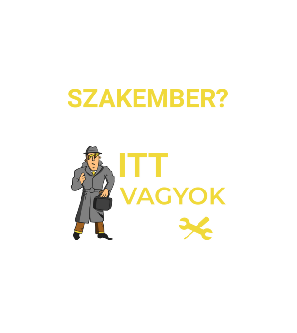 Szakember minta fehér pólón