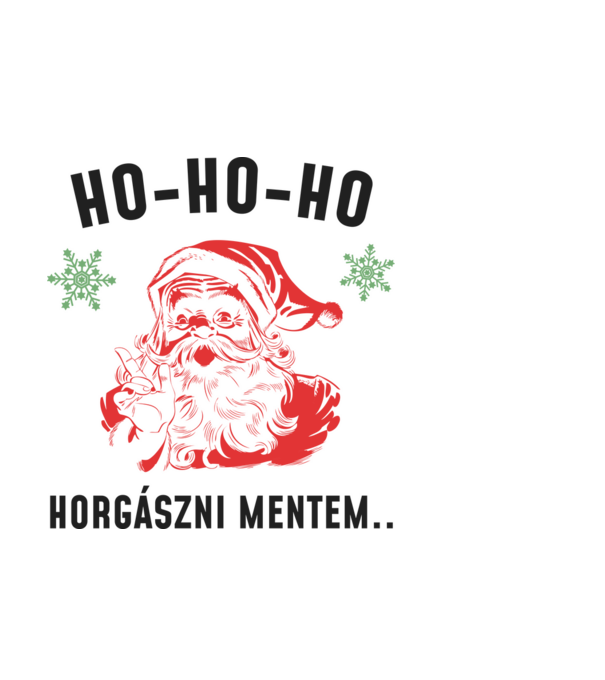Horgászni mentem Mikulás minta világoskék pólón