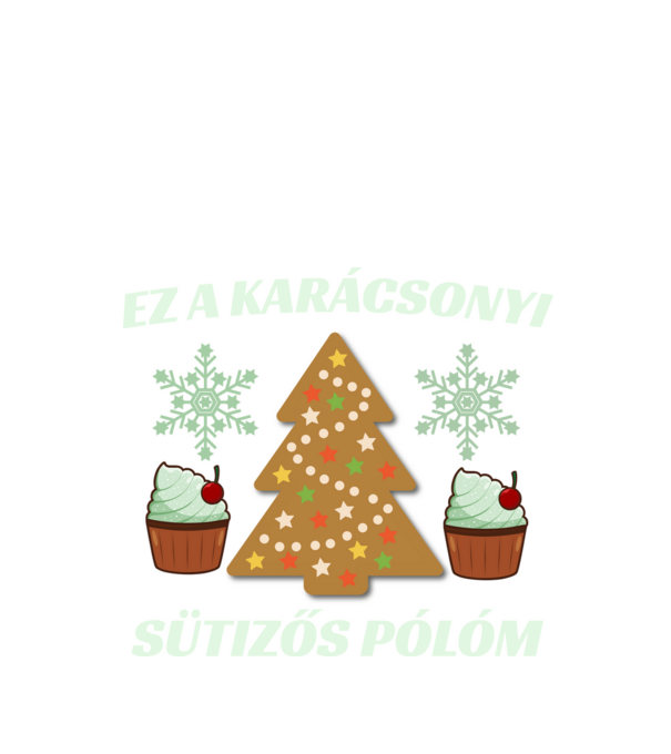 Karácsonyi sütizős minta fekete pólón