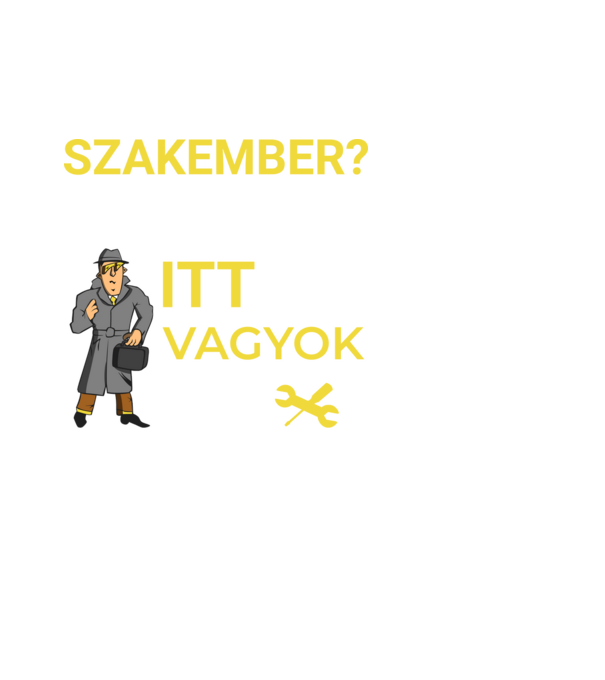 Szakember minta fehér pólón